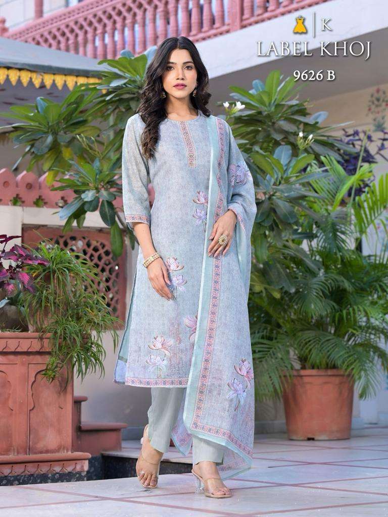 khazana suit Label Khoj d no 9626 linen catchy look Kurti With dupatta pant size set