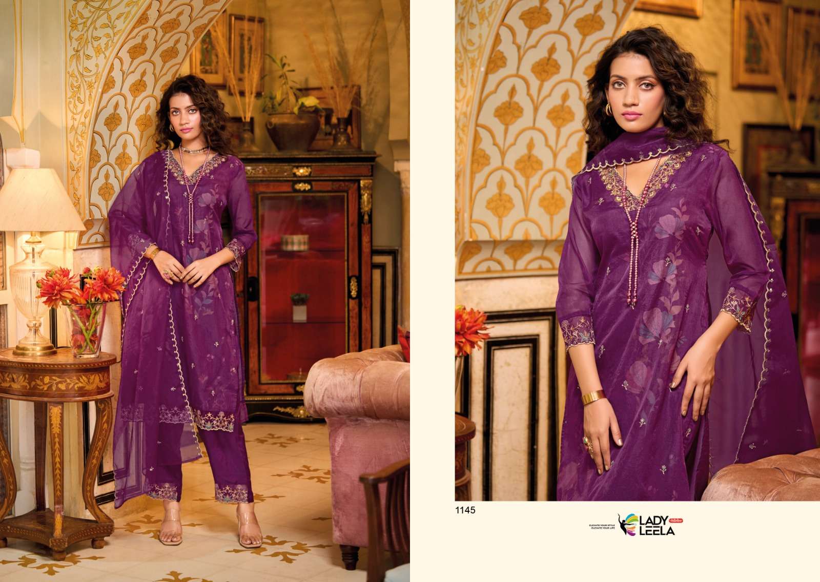 lady leela ayesha viscose regal embroidery look top bottom with dupatta  catalog