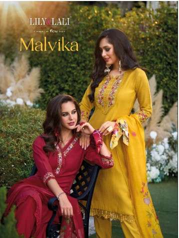 lily and lali malvika viscose look kurti  pant with dupatta catalog