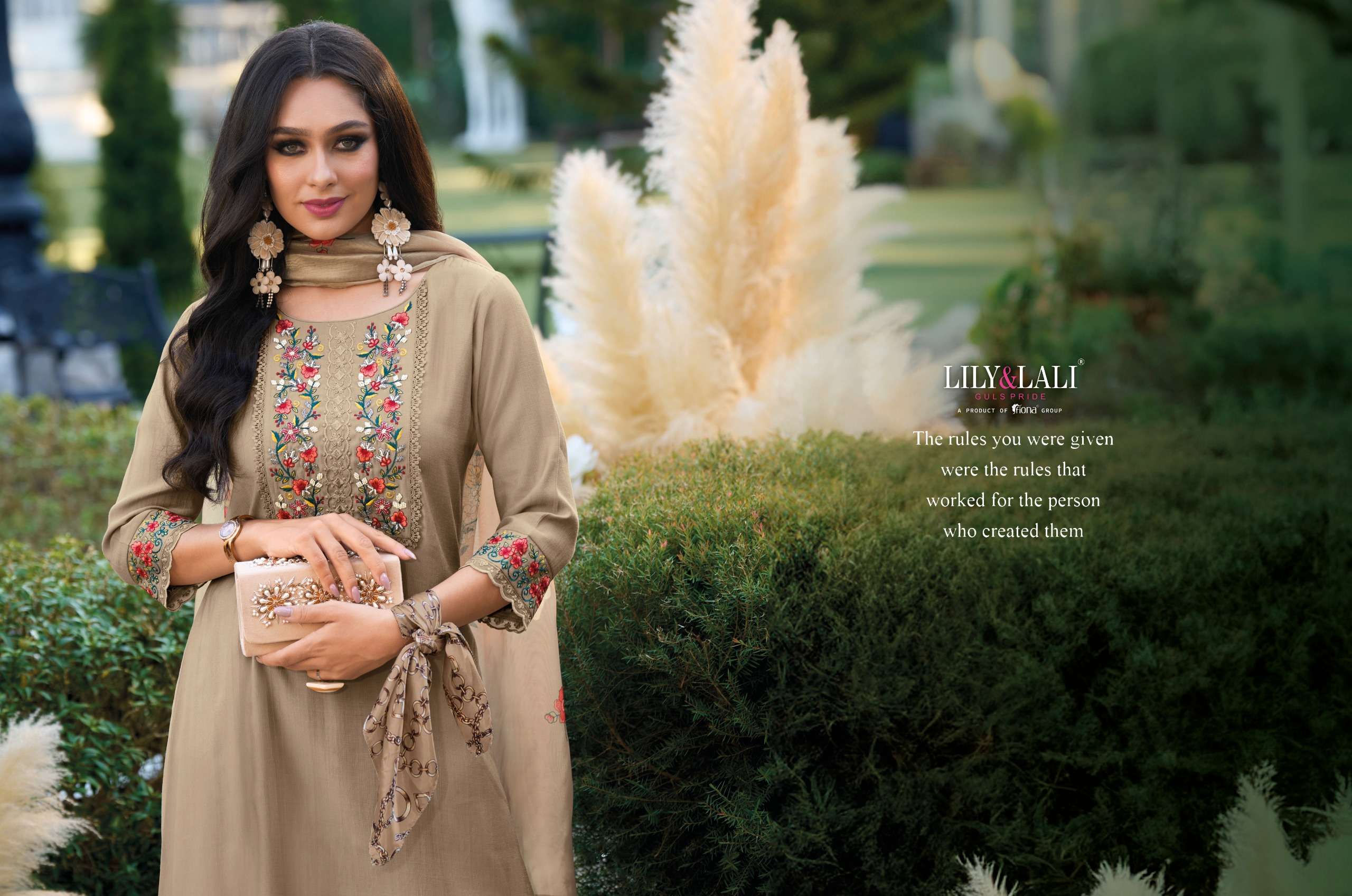 lily and lali malvika viscose look kurti  pant with dupatta catalog