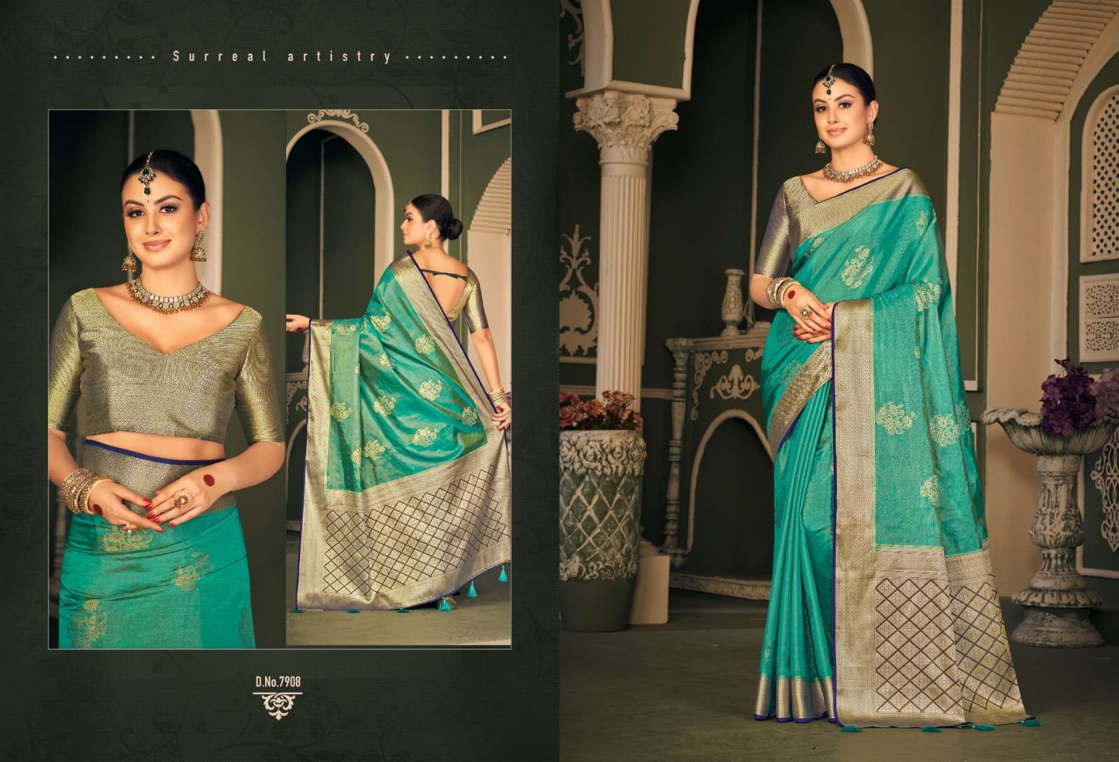 pink lotus pankh atrisha royal silk beautiful look saree catalog