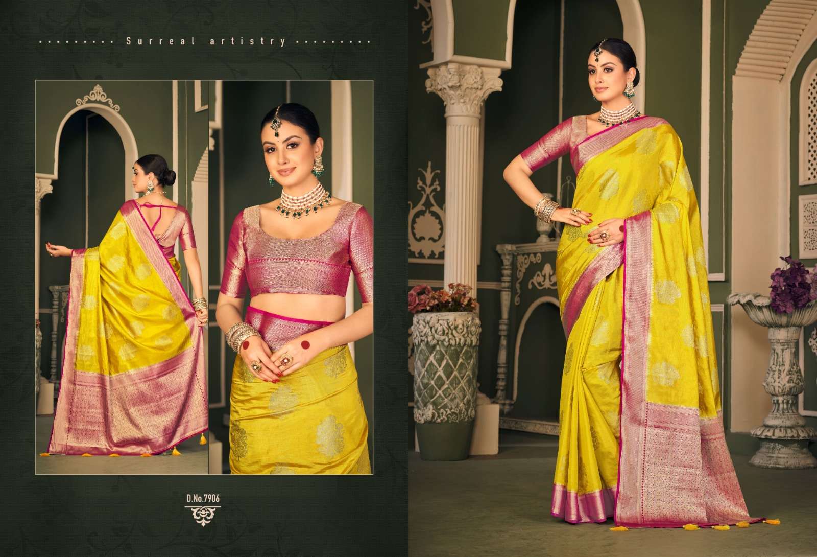 pink lotus pankh atrisha royal silk beautiful look saree catalog