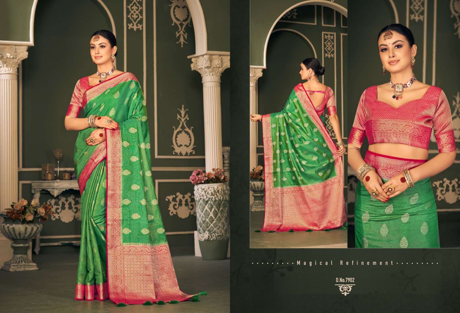 pink lotus pankh atrisha royal silk beautiful look saree catalog