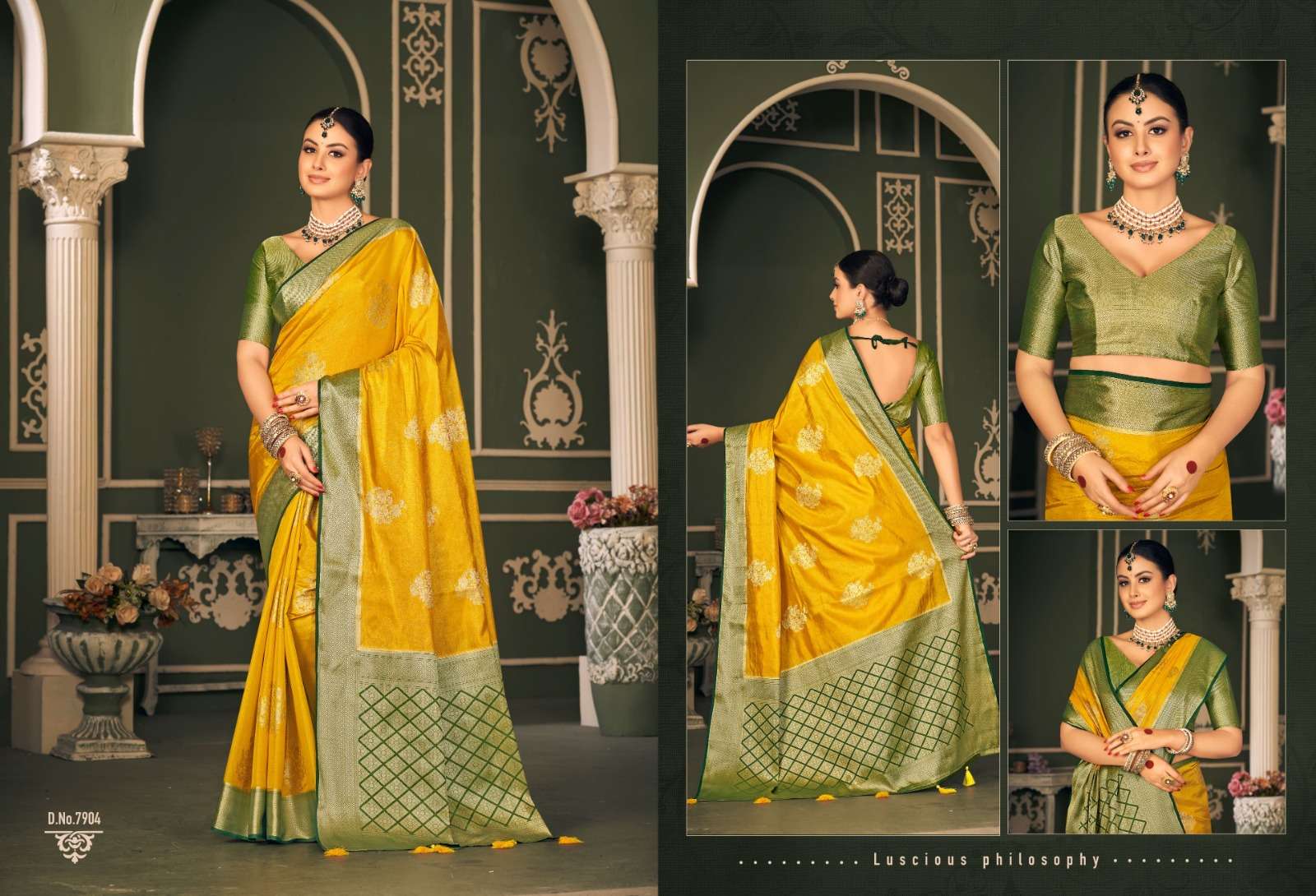 pink lotus pankh atrisha royal silk beautiful look saree catalog