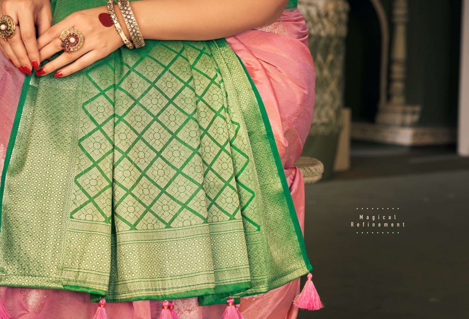 pink lotus pankh atrisha royal silk beautiful look saree catalog