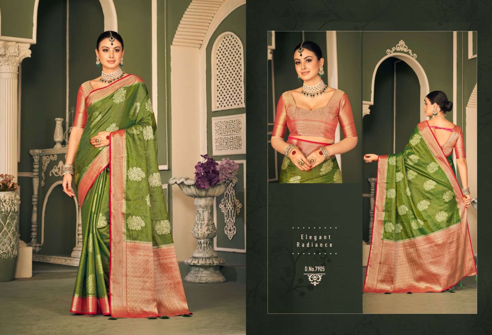 pink lotus pankh atrisha royal silk beautiful look saree catalog