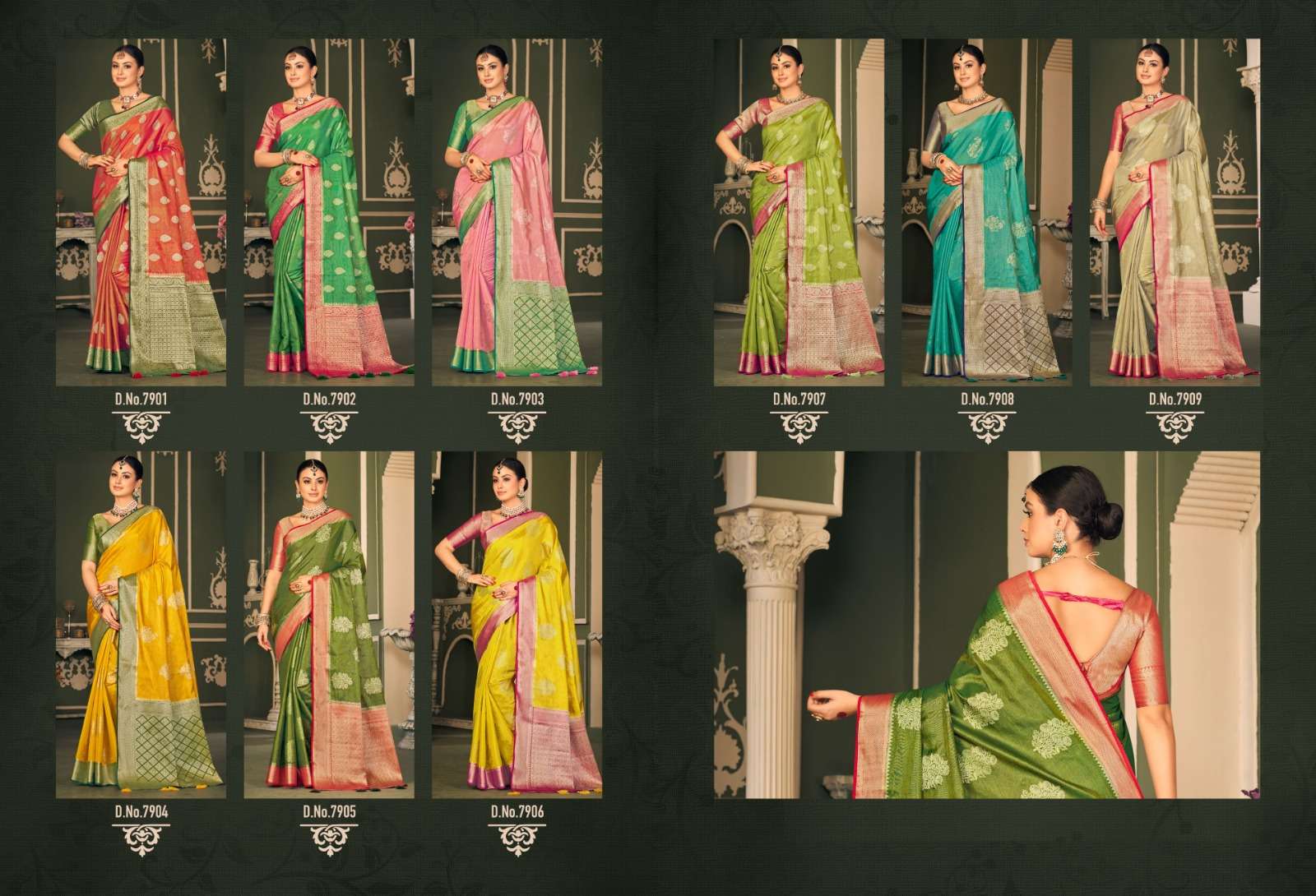 pink lotus pankh atrisha royal silk beautiful look saree catalog