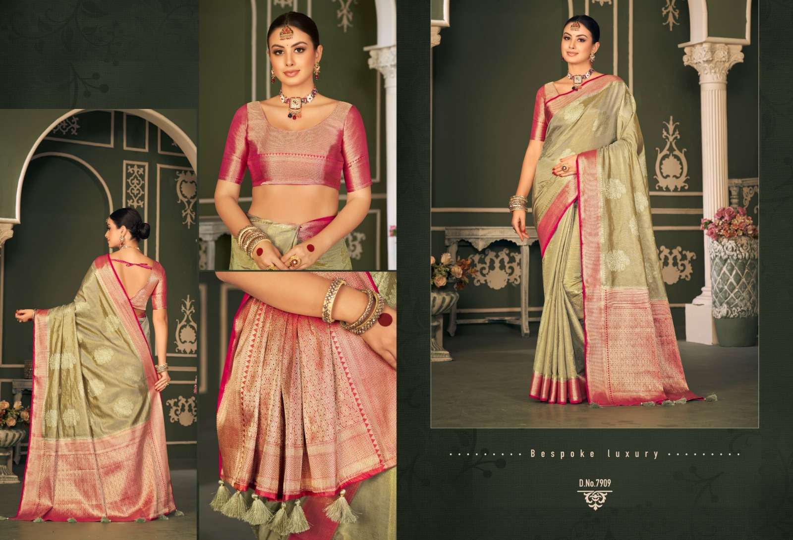 pink lotus pankh atrisha royal silk beautiful look saree catalog