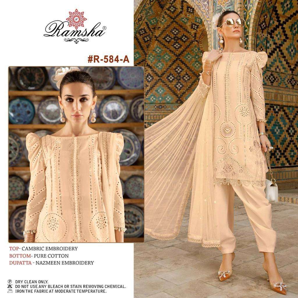 ramsha ramsha r 584 a b cotton catchy look top bottom dupatta catalog