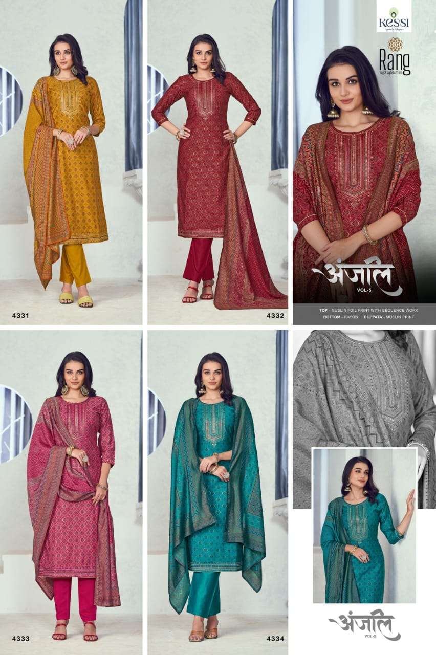 rangjyot anjali vol 5 rayon beautiful look kurti catalog