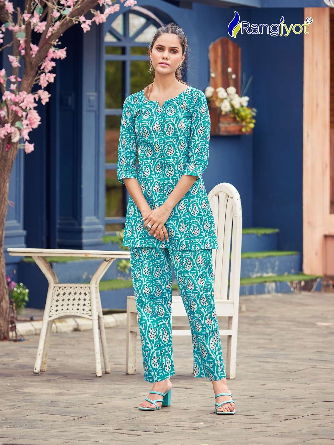 rangjyot cotton naya cotton exclusive print top with pant catalog