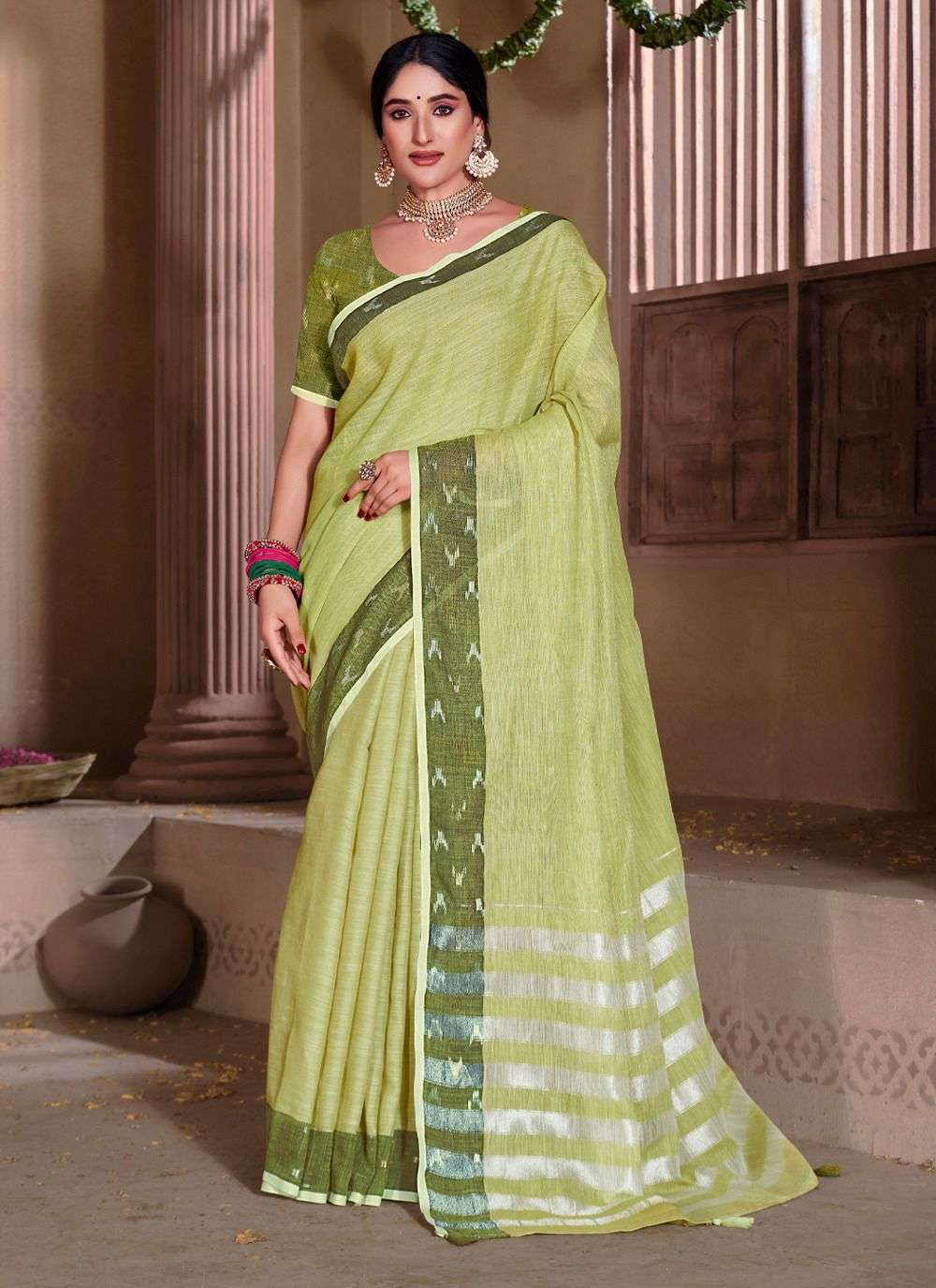 sangam prints aarushi vol 2 linen beautiful look saree catalog