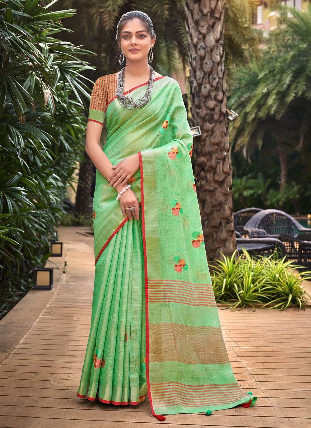 sangam prints linen linen fashion beautiful look saree catalog