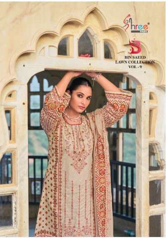 shree fabs binsaeed lawn collection vol 9 cotton catchy look salwar suit catalog