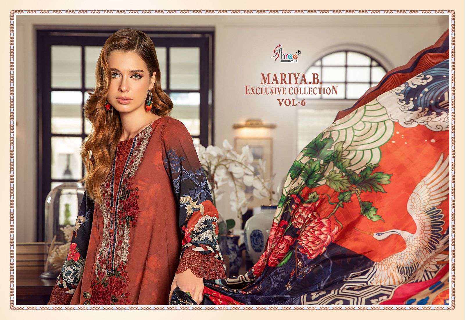 shree fabs maria b exclusive collection vol 6 cotton catchy look salwar suit silver dupatta  catalog