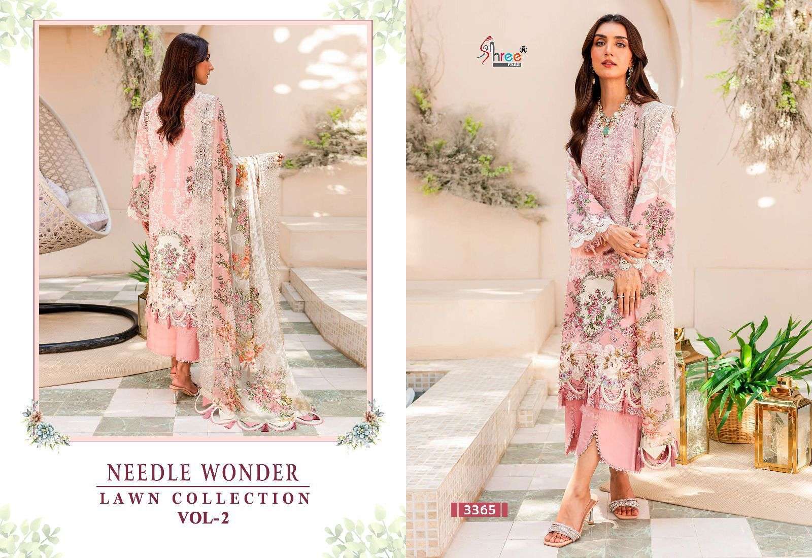 shree fabs needle wonder lawn collection vol 2 cotton catchy look siffon dupatta catalog