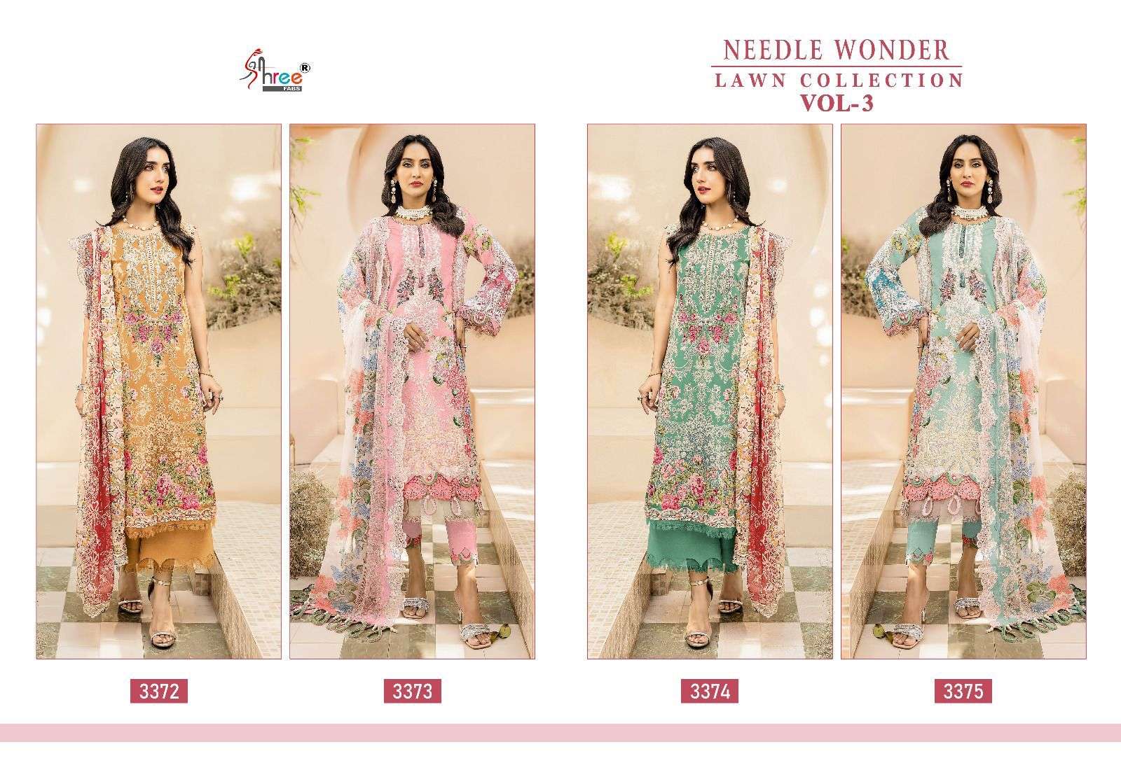 shree fabs neele wonder lawn collection vol 3 cotton beautiful look salwar suit cotton dupatta catalog