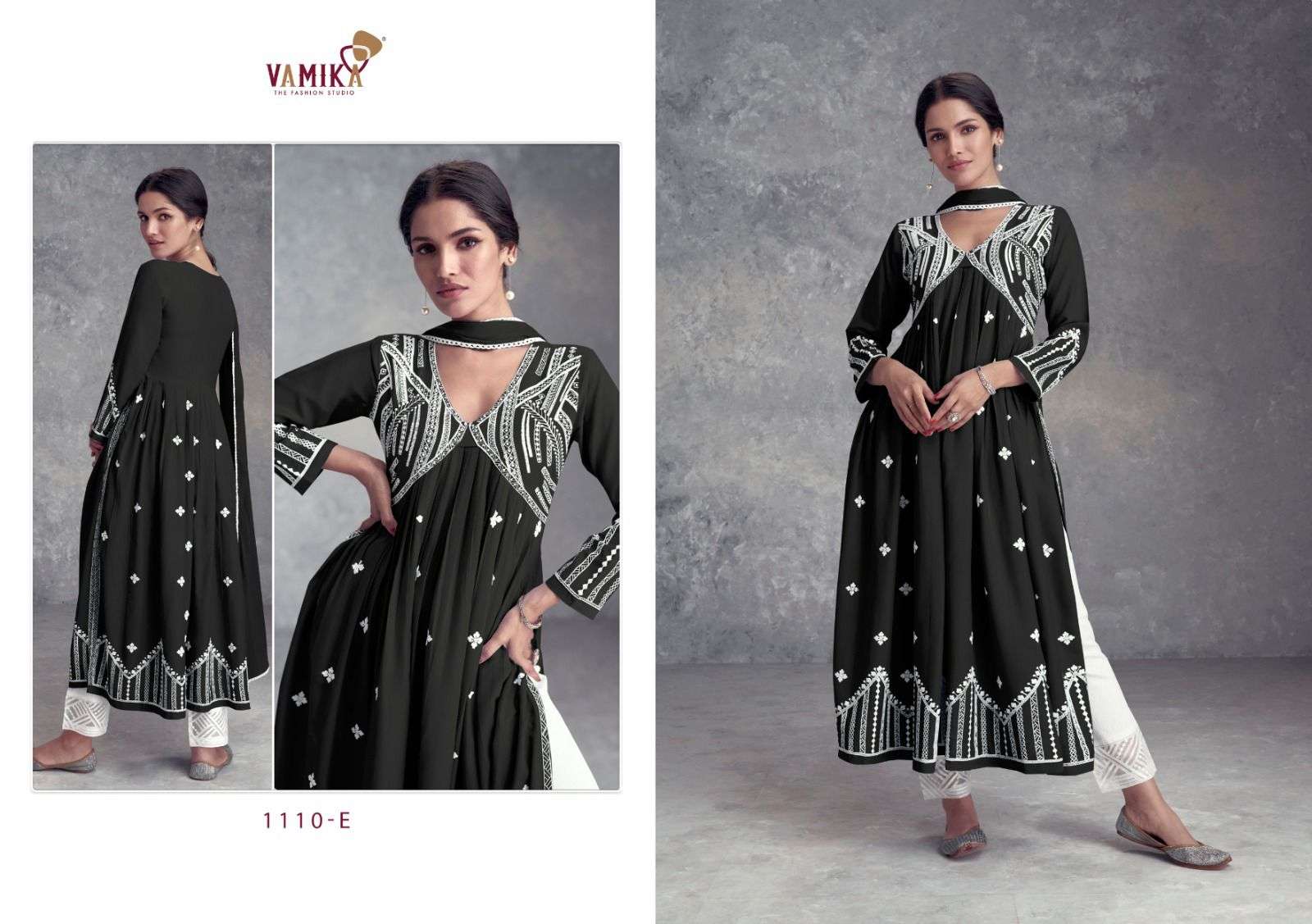 vamika aadhira vol 8 D No 1110A To 1110E reyon viscose attrective look top pant with dupatta catalog