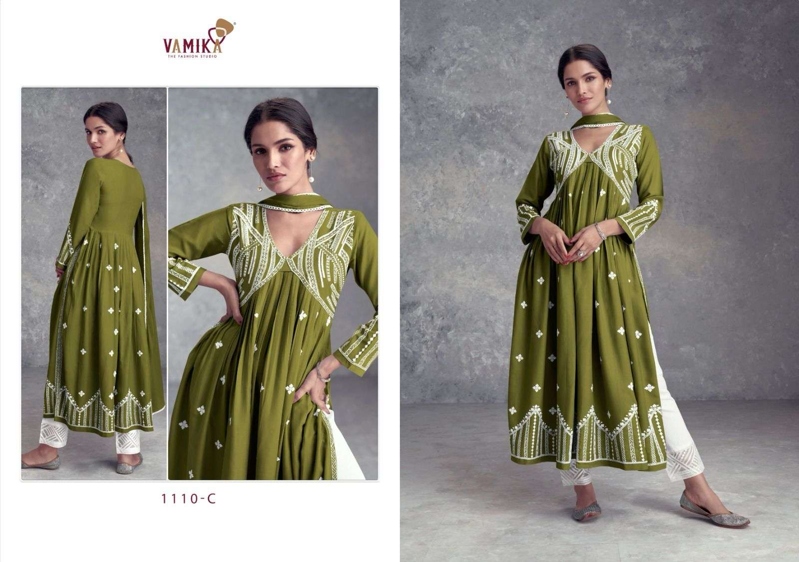 vamika aadhira vol 8 D No 1110A To 1110E reyon viscose attrective look top pant with dupatta catalog