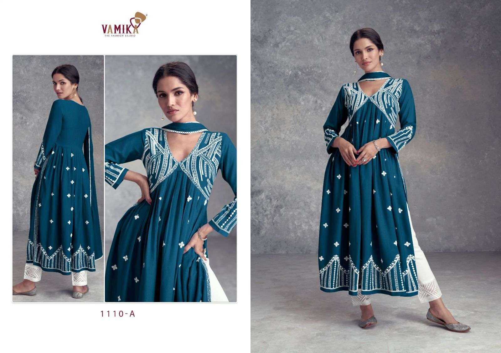 vamika aadhira vol 8 D No 1110A To 1110E reyon viscose attrective look top pant with dupatta catalog