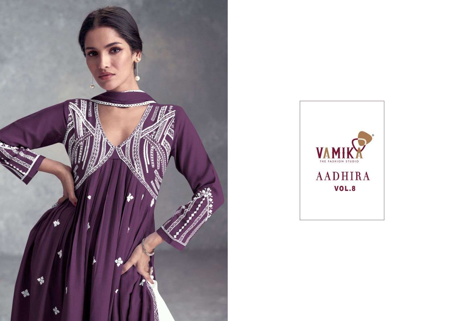 vamika aadhira vol 8 D No 1110A To 1110E reyon viscose attrective look top pant with dupatta catalog