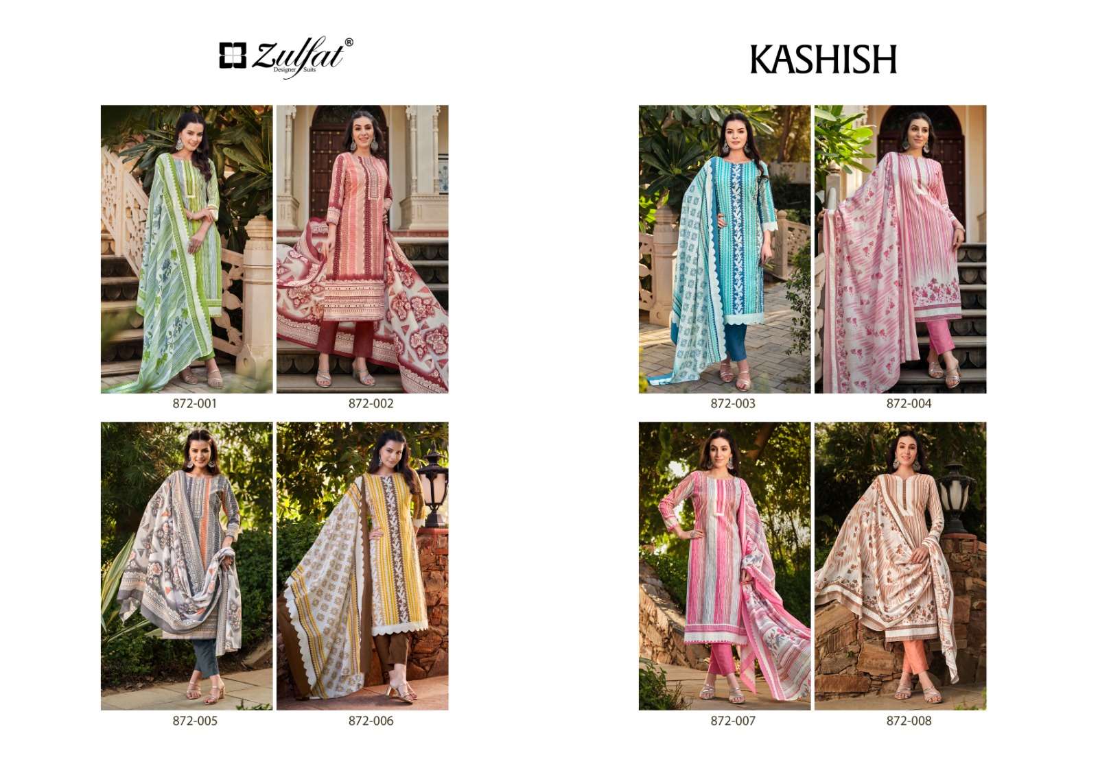 zulfat designer suits kasheesh cotton  catchy look salwqar suit catalog