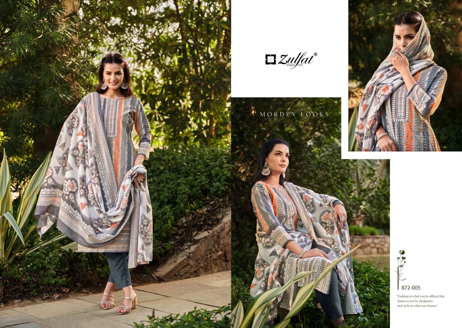 zulfat designer suits kasheesh cotton  catchy look salwqar suit catalog