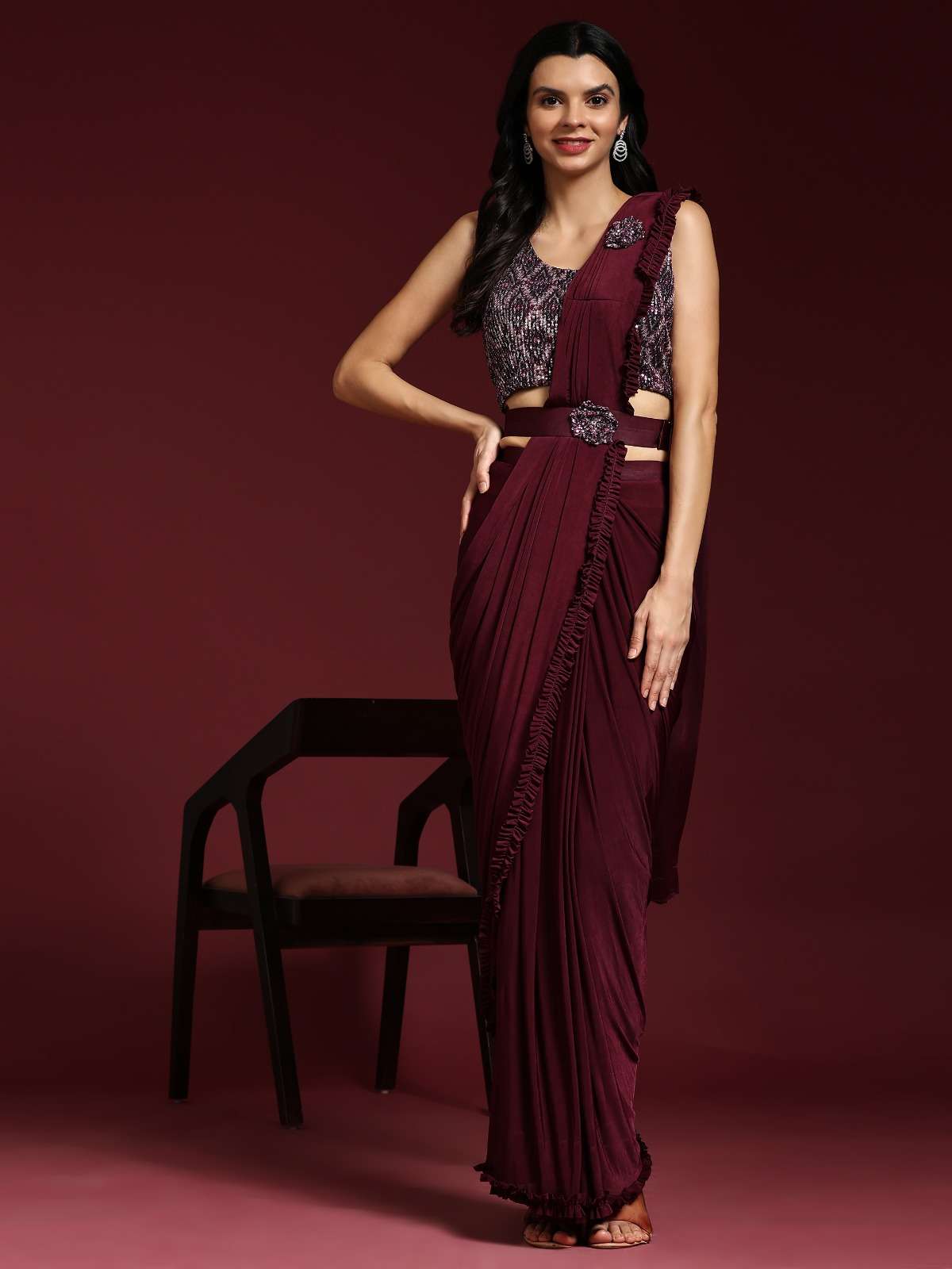 amoha trendz  d no 101009 imported fabrics catchy look saree  catalog 