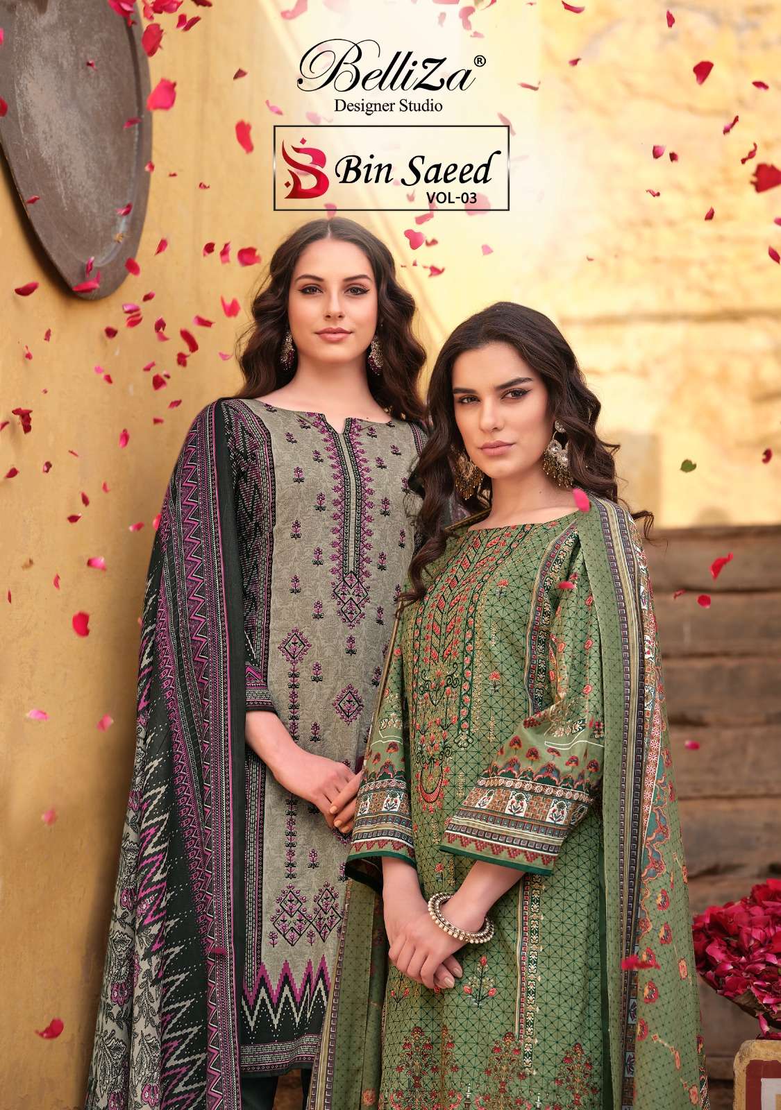 belliza designer studio bin saeed lvol 3 innovative look salwar suit catalog