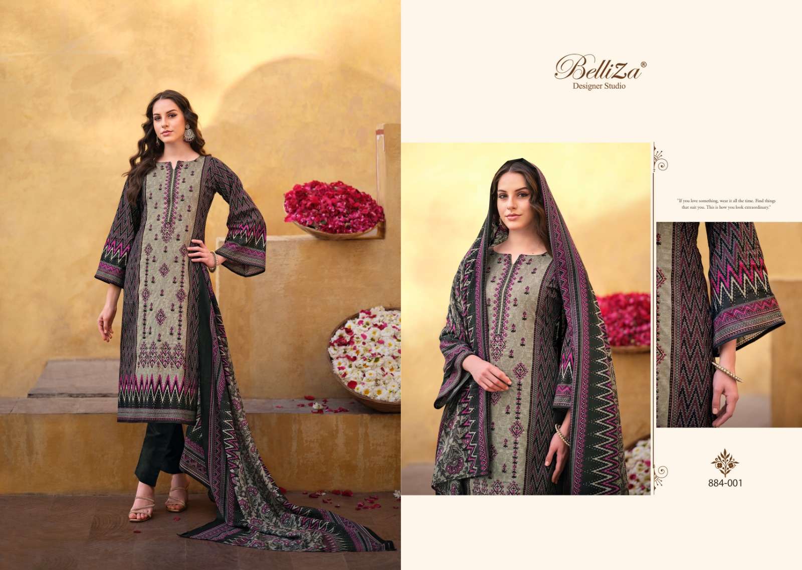 belliza designer studio bin saeed lvol 3 innovative look salwar suit catalog