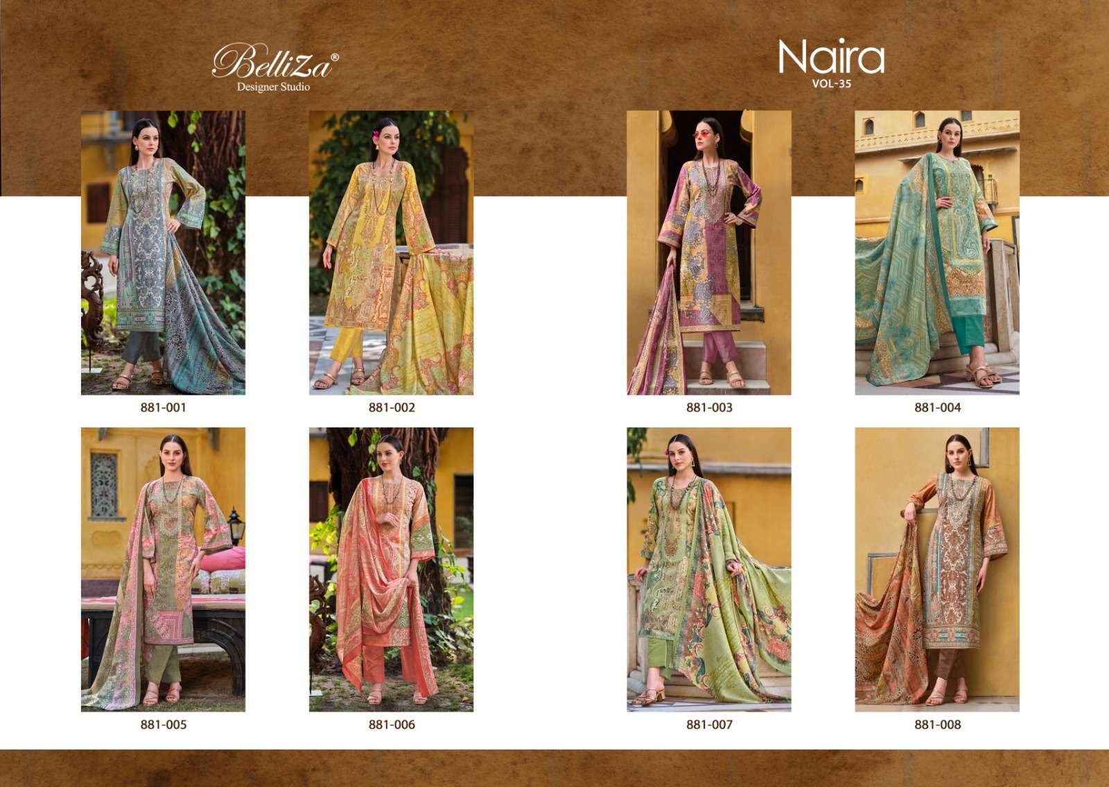 belliza designer studio naira vol 35 cotton exclusive look salwar suit catalog