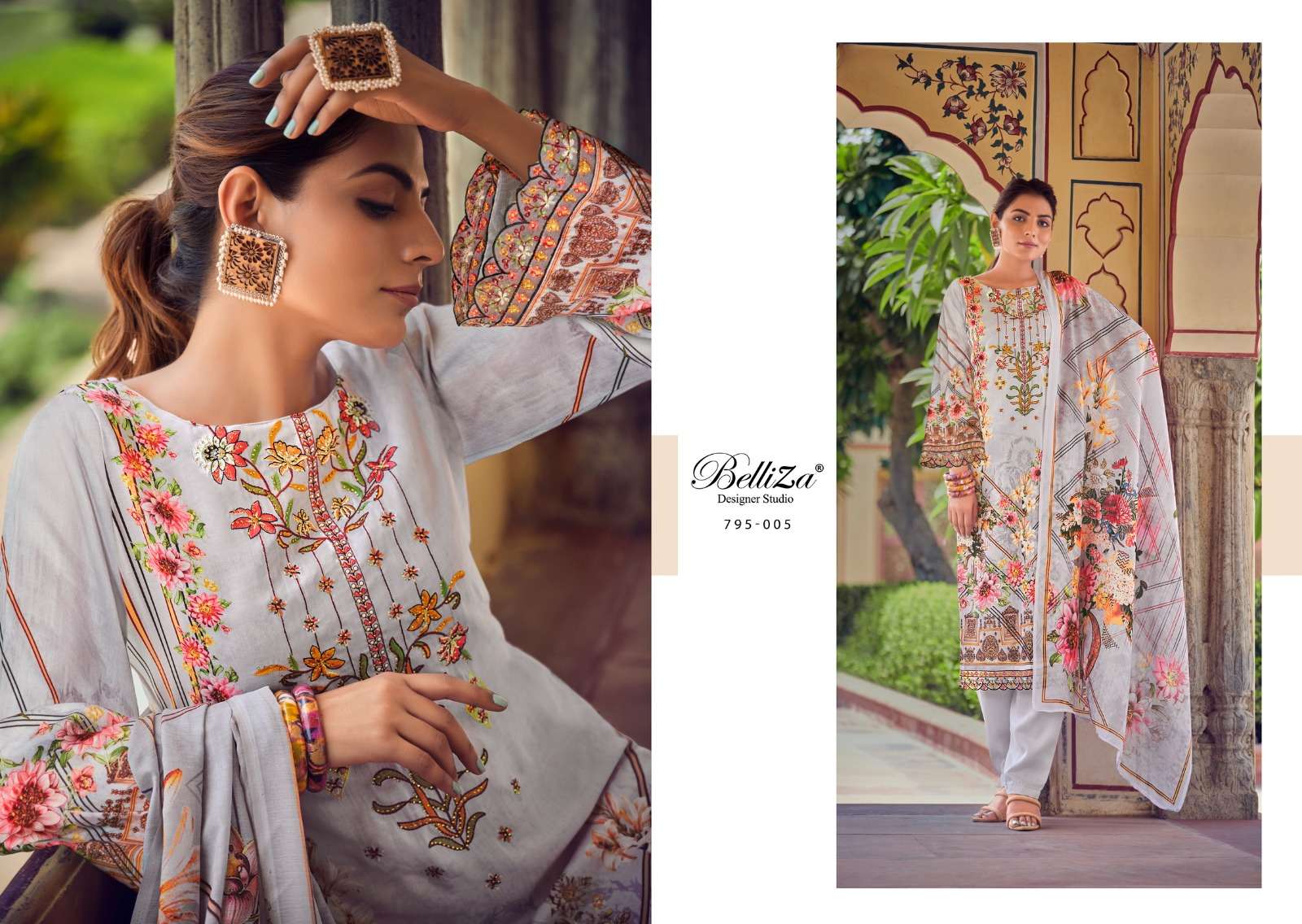 belliza designer studio zulika cotton decent look salwar suit catalog