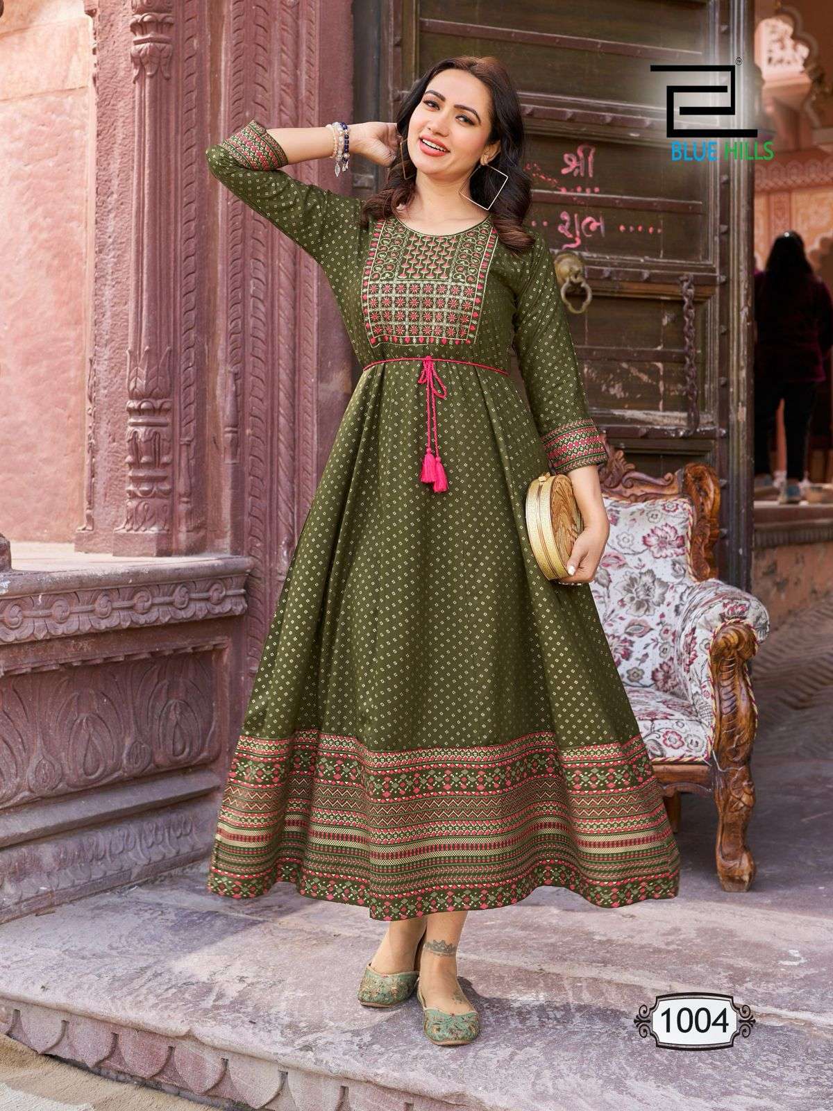 blue hills glamours rayon decent look kurti catalog