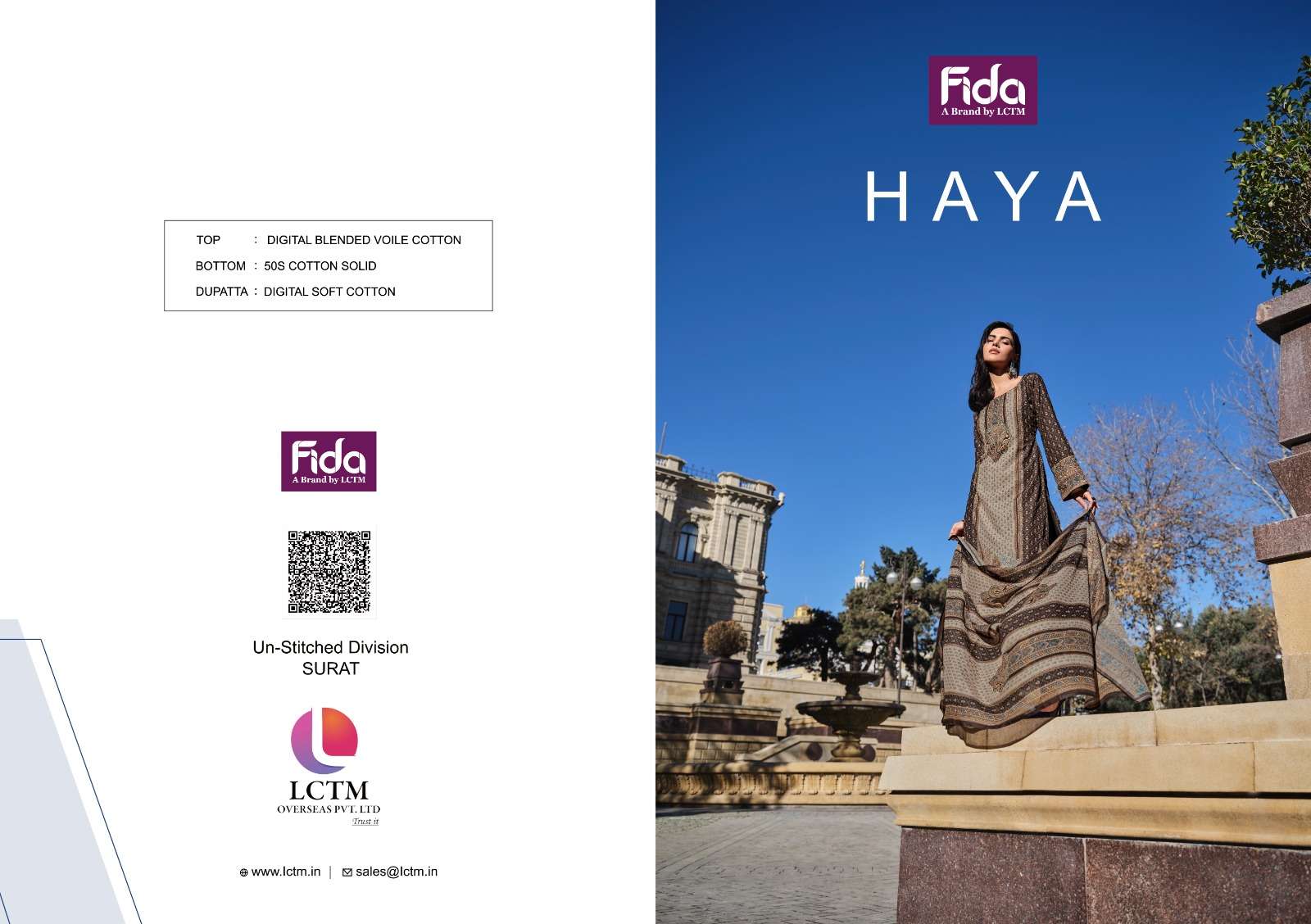 fida haya digital blended voile cotton elegant salwar suit catalog