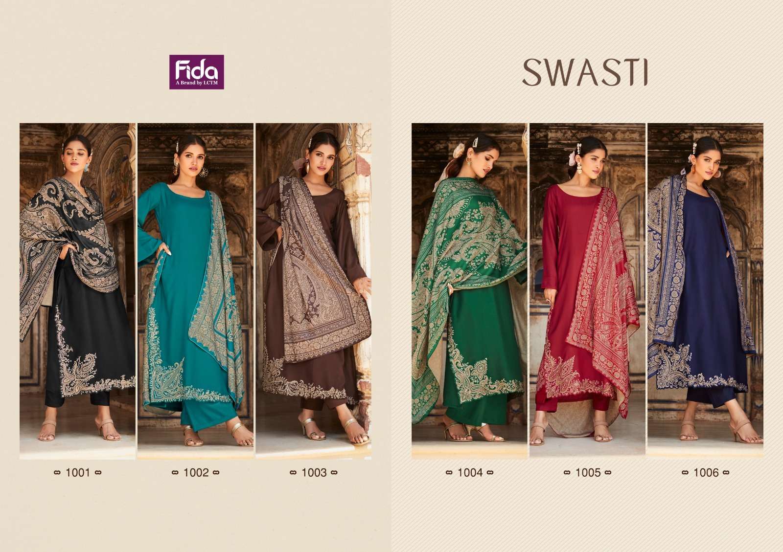 fida swasti cotton satin elegant salwar suit catalog