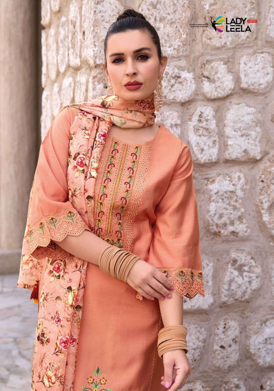 lady leela riwayat viscose silk new and modern look top bottom with dupatta catalog