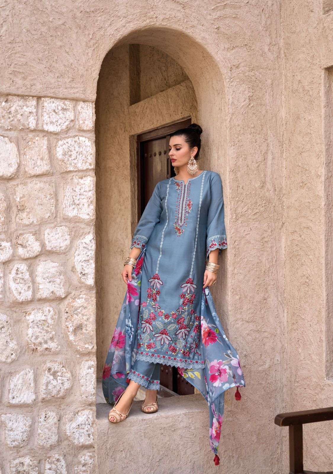 lady leela riwayat viscose silk new and modern look top bottom with dupatta catalog