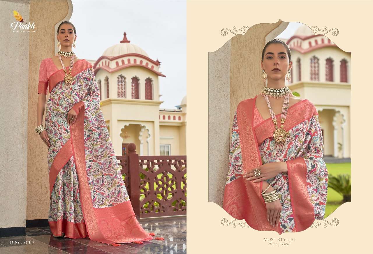 pink lotus pankh mohini beautiful look saree catalog