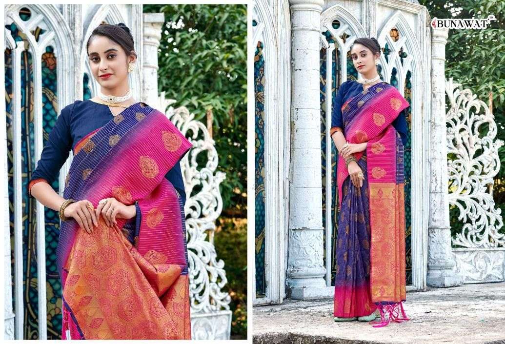 sangam prints avanti silk banarsi silk beautiful look saree catalog