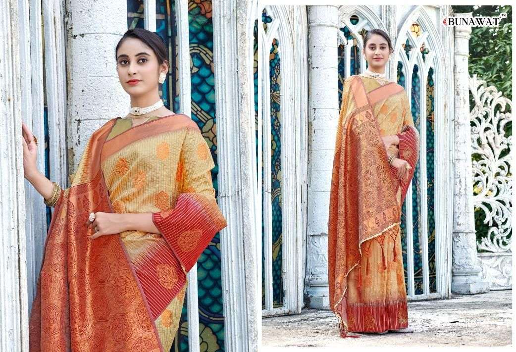 sangam prints avanti silk banarsi silk beautiful look saree catalog