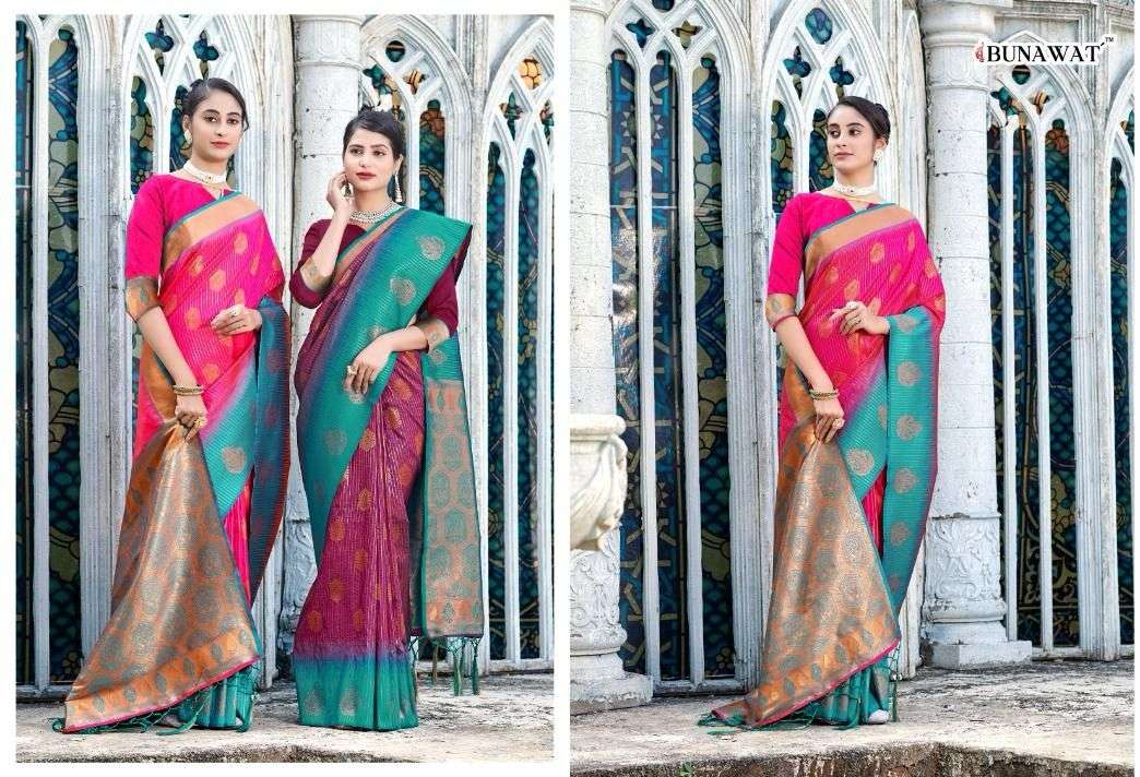 sangam prints avanti silk banarsi silk beautiful look saree catalog