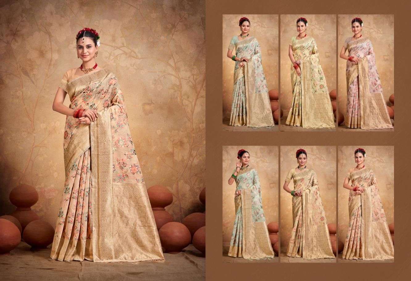 sangam prints bunawat  floral cotton vol 1 cotton beautiful look saree catalog