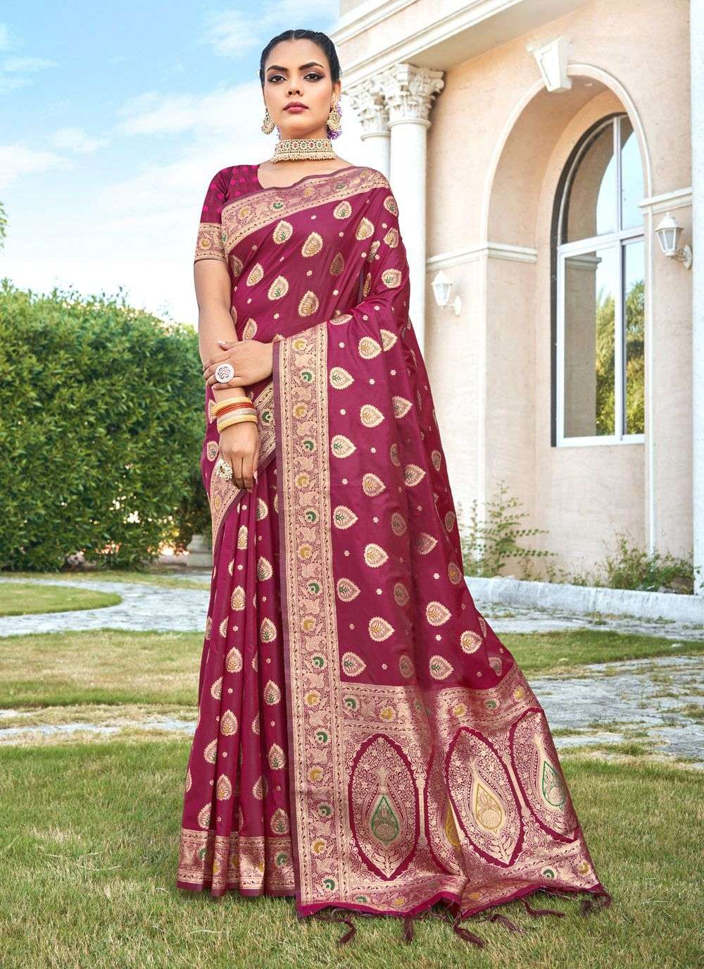 sangam prints bunawat radha pyari silk silk beautiful look saree catalog