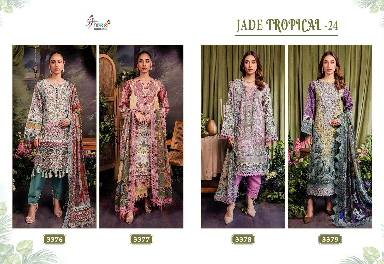 shree fabs jade tropical 24 cotton decent look salwar suit with cotton duaptta catalog