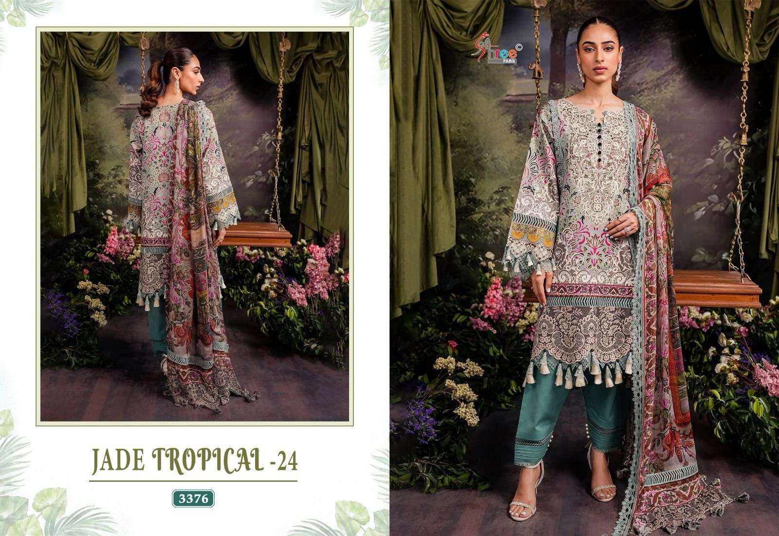 shree fabs jade tropical 24 cotton decent look salwar suit with cotton duaptta catalog