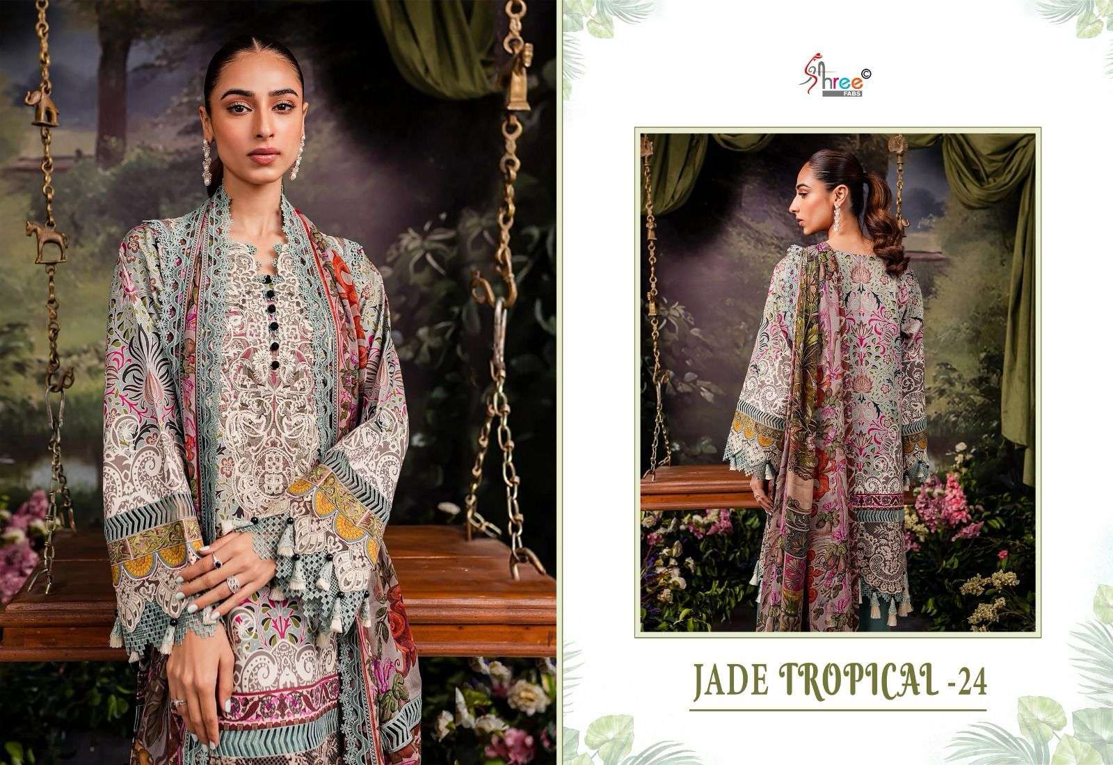 shree fabs jade tropical 24 cotton decent look salwar suit with cotton duaptta catalog