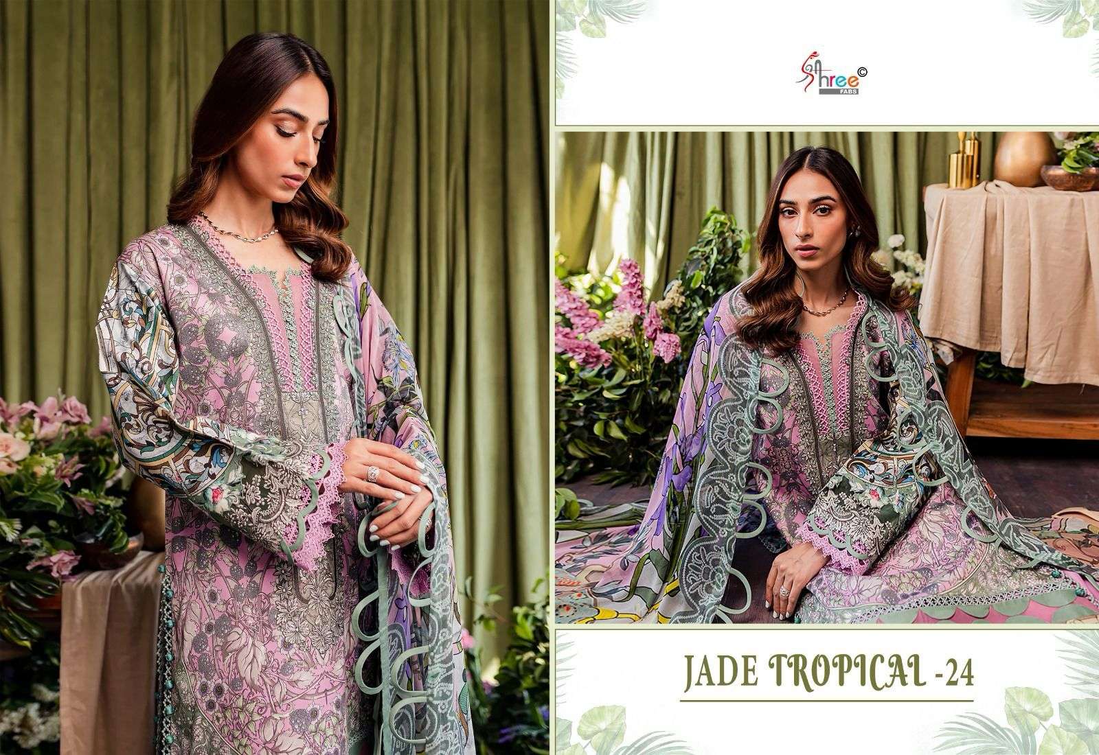 shree fabs jade tropical 24 cotton decent look salwar suit with cotton duaptta catalog