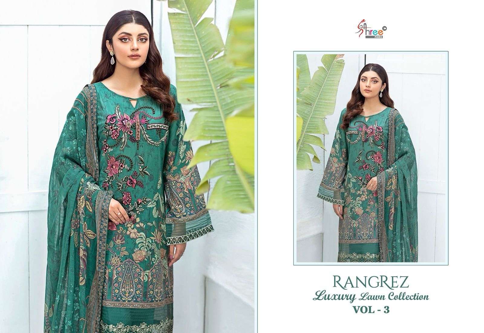 shree fabs rangrez luxcury lawn collection vol 3 cotton graceful look salwar suit cotton dupatta catalog