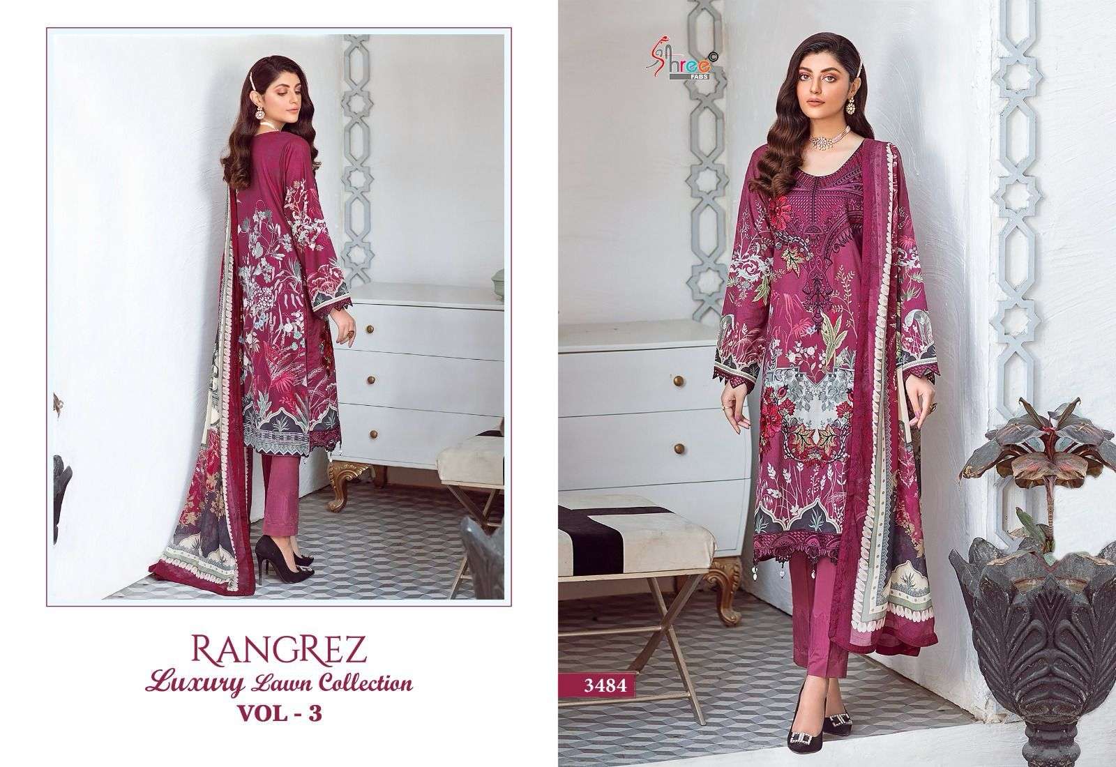 shree fabs rangrez luxcury lawn collection vol 3 cotton graceful look salwar suit cotton dupatta catalog