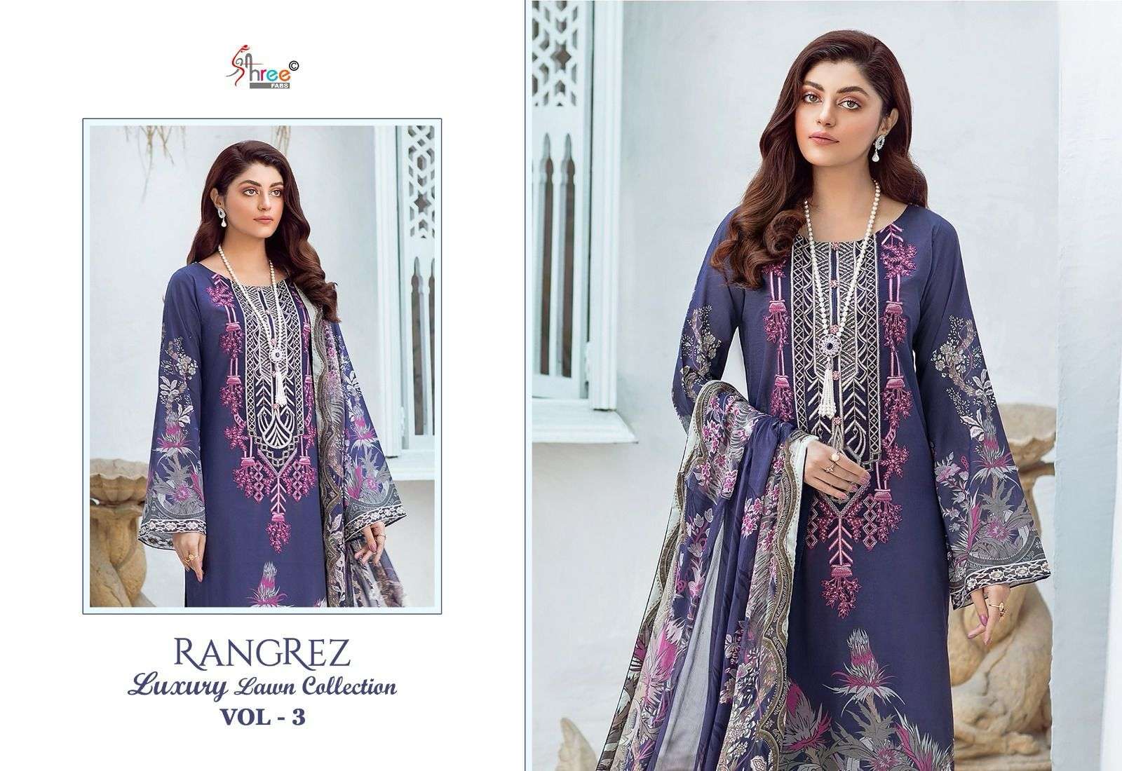 shree fabs rangrez luxcury lawn collection vol 3 cotton graceful look salwar suit cotton dupatta catalog